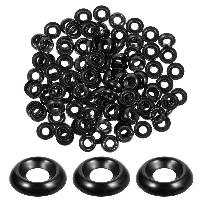 Bruislard 200 Pcs #8 Countersunk Finish Washers Stainless Steel Cup Washer Stainless Finishing Washers(Black) - Image 1